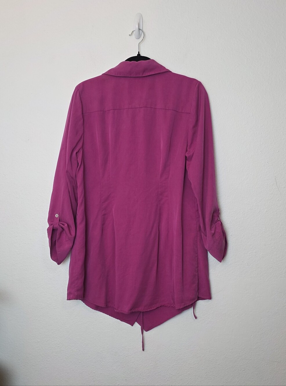 Soft Surroundings NWOT Pink Washed Tencel Button Tunic Magenta Pink Soft Size M - Picture 12 of 15